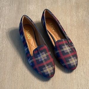 Iman Global Chic plaid slip on loafers in Size 7.5 women’s flats preppy office